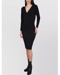 Stella McCartney - Slim-Fit V-Neck Knee-Length Dress - Lyst