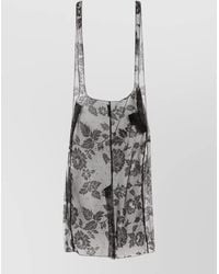Prada - Lace Top Sleeveless Square Neckline Sheer - Lyst