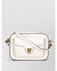 Coccinelle - Pebbled Leather Crossbody Bag Front Flap - Lyst