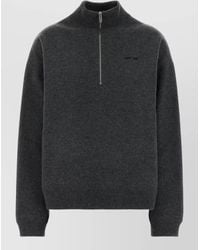 Miu Miu - Cashmere Sweater High Collar Ribbed Trims - Lyst