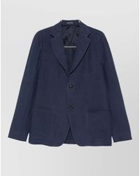 Emporio Armani - Tailored Blazer Jacket Buttoned Cuffs Patch Pockets - Lyst