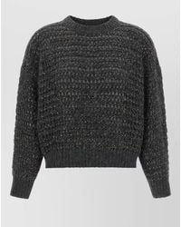 Brunello Cucinelli - Braided Stripe Wool Cashmere Sweater - Lyst