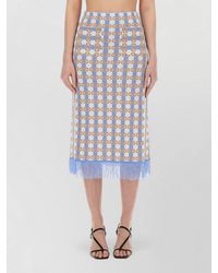 Baum und Pferdgarten - Callis Skirt Check Pattern Fringe Hem - Lyst