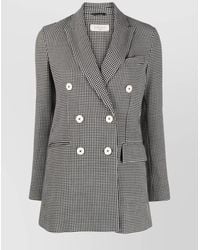 Circolo 1901 - Wool Check Double-Breasted Blazer - Lyst