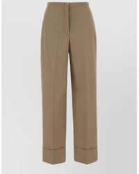 Agnona - High-Rise Cotton Trousers - Lyst