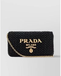 Prada - Bucket Raffia Crossbody Bag - Lyst