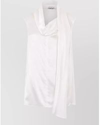 Max Mara - Silk Sleeveless Draped Blouse - Lyst