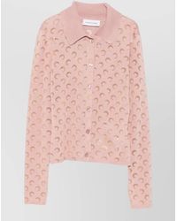 Marine Serre - Moon Pattern Ribbed Cardigan - Lyst