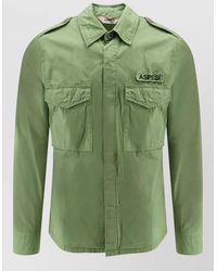 Aspesi - Cotton Field Shirt Jacket Front Pockets - Lyst