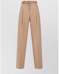 Max Mara - High Waist Wide Leg Trousers With Belt - Lyst
