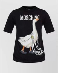 Moschino - Goose Graphic Ribbed Knit Top - Lyst