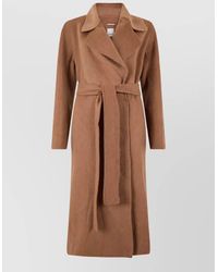 Max Mara - Cashmere Blend Long Double-Breasted Belted Coat - Lyst