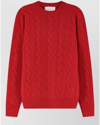 Ami Paris - Cable-Knit Wool Crew-Neck Sweater - Lyst