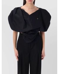 Vivienne Westwood - Asymmetric Heart Crop Top With Puff Sleeves - Lyst