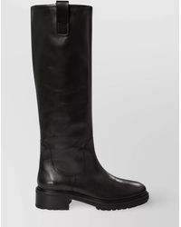 Aeyde - "Henry" Leather Knee-High Boots With Chunky Sole - Lyst
