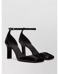 Courreges - Patent Leather Peep Toe Ankle Strap Pumps - Lyst