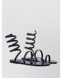 Ancient Greek Sandals - Wraparound Leather Gladiator Flat Sandals - Lyst
