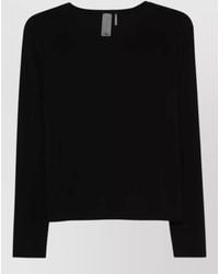 Norma Kamali - Long Sleeve Cropped Crew Neck T-Shirt - Lyst