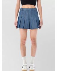 adidas Originals - Denim Pleated Mini Skirt - Lyst