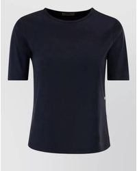 Herno - Crew Neck T Shirt Button Detail - Lyst