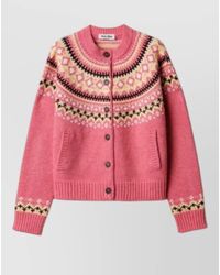 Miu Miu - Wool Fair Isle Cardigan - Lyst