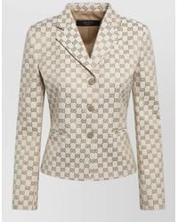 Gucci - Cotton Logo-Print Single-Breasted Blazer - Lyst