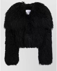 The Attico - Cropped Jacket Long Sleeves Faux Fur - Lyst