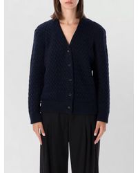 Bottega Veneta - Wool Ribbed V-Neck Cardigan - Lyst