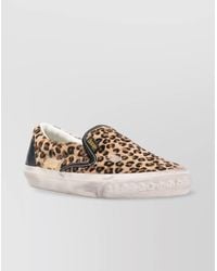 Golden Goose - Leather Leopard-Print Slip-On Sneakers - Lyst