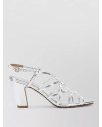Aeyde - Acacia 75Mm Heeled Sandals Metallic Finish - Lyst