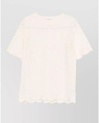 Ermanno Scervino - Embroidered Short-Sleeve Blouse - Lyst