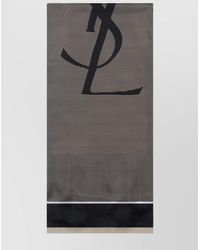 Saint Laurent - Silk Striped Semi-Sheer Scarf - Lyst