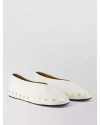 Ganni - Jenny Ballerinas Cotton Flat Sole Studs - Lyst