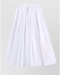 Fay - Cotton A Line Lace Midi Skirt - Lyst