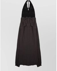 120% Lino - Linen Crochet Maxi Dress Halter Backless - Lyst