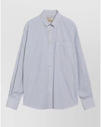 Valentino - Striped Shirt Button Down Collar Pocket - Lyst