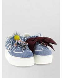 Fendi - Leather Match Low-Top Sneakers - Lyst