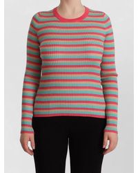 Dolce & Gabbana - Silk Ribbed Slim-Fit Long-Sleeve Striped Pullover - Lyst