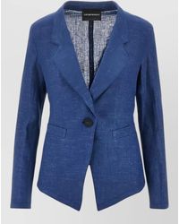 Emporio Armani - Tailored Blazer Jacket Long Sleeves Notched Lapel - Lyst