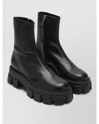 Prada - Ankle Boots Chunky Sole Round Toe Design - Lyst