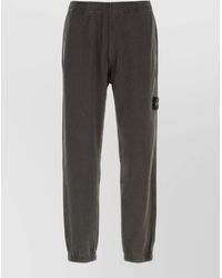 Stone Island - Cotton Joggers Elastic Waist Side And Back Pocket - Lyst