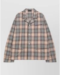 Prada - Long Sleeve Shirt Chest Pocket Plaid - Lyst