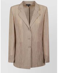 Emporio Armani - Single Breasted Blazer Textured Fabric Lapel - Lyst