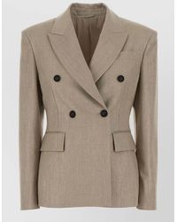 Brunello Cucinelli - Tailored Twill Blazer Peak Lapels - Lyst