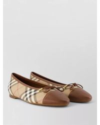 Burberry - Logo-Print Ballet Flats - Lyst