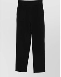 Emporio Armani - Cotton Trousers Elasticated Waistband Side Pockets - Lyst