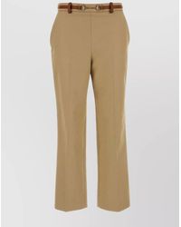 Gucci - Cotton Trousers With Front Pleats And Belt Loops - Lyst