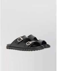Ferragamo - Leather Double-Strap Sandals - Lyst