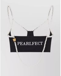 Moschino - Cotton Cropped Cutout Tank Top - Lyst