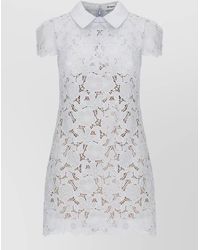 Self-Portrait - Lace Dress Sheer Overlay Scalloped Hem - Lyst